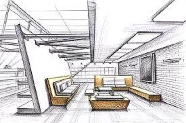 Проектирование интерьера комнаты The Most Beautiful Living Room Architecture Sketch - Freshouz Home & Architectur