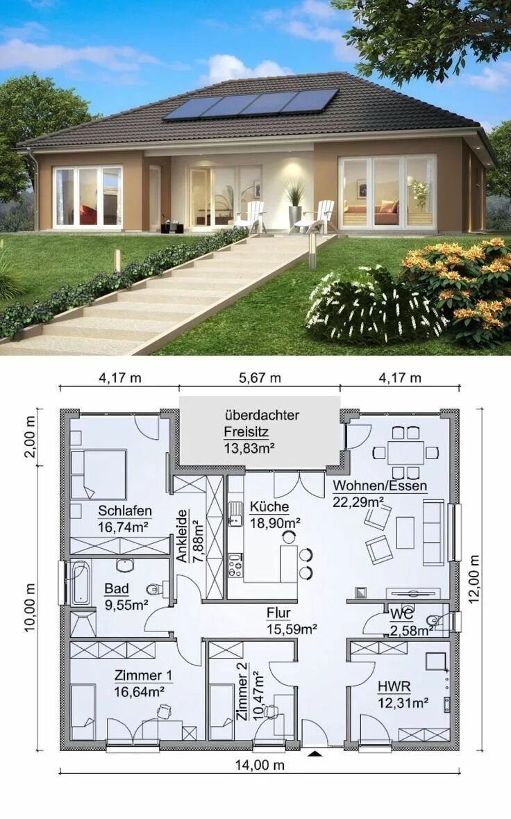 Проекты американских одноэтажных домов с планировками Pin on ArchiDesign Layout Modern bungalow house, Bungalow house plans, Bungalow 