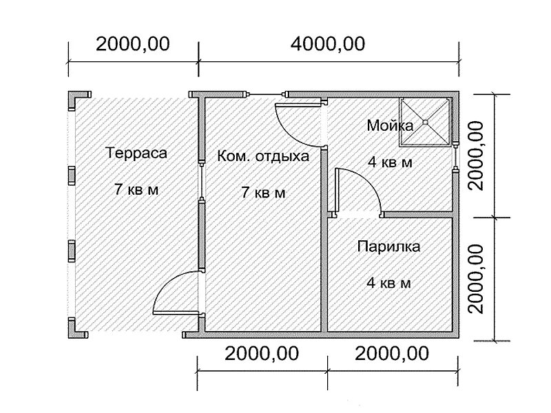 Проекты бань из керамзитобетонных блоков фото Баня из бруса 4х6. Проект Бани из бруса