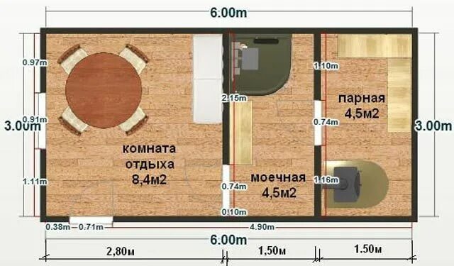 Проекты бань парилка мойка фото баня 3х6 Планировки, Дизайн комнаты отдыха, Проекты