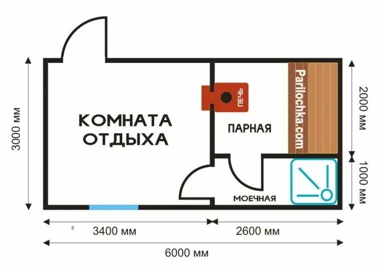 Проекты бань парилка мойка фото Планы бани 4х5, 3х4, 4х6 и другие: мойка и парилка отдельно и вместе, фото плани