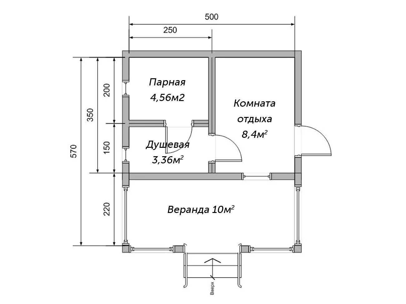 Проекты чертежи бани террасы Баня 3,5х5 с верандой