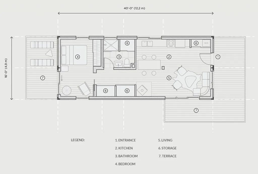 Проекты чертежи домов с морских контейнеров Stylish and Spacious Shipping Container Home