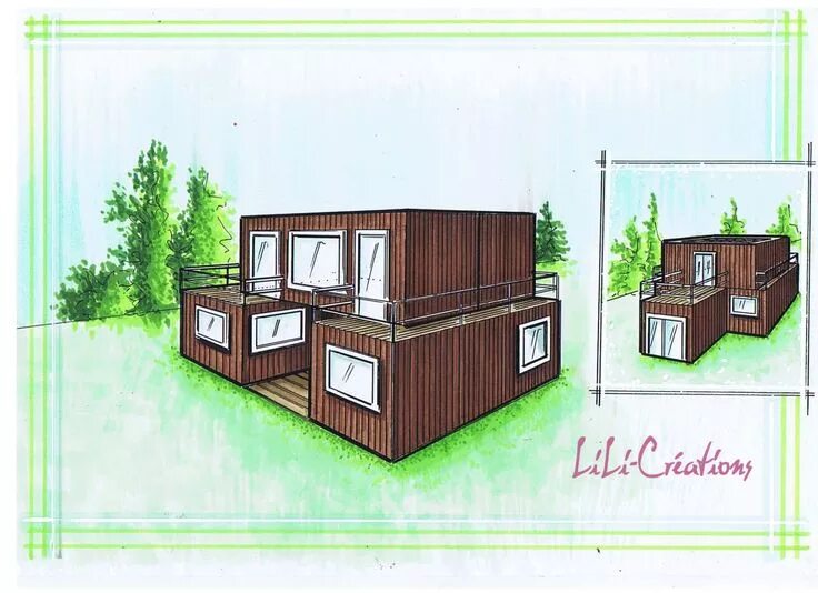 Проекты чертежи домов с морских контейнеров Le blog de Elise fossoux Container house design, Container house plans, House de