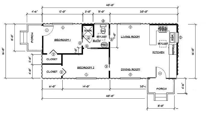 Проекты чертежи домов с морских контейнеров Planta baixa de casa com 2 containers de 40 pés (12m) Shipping container house p