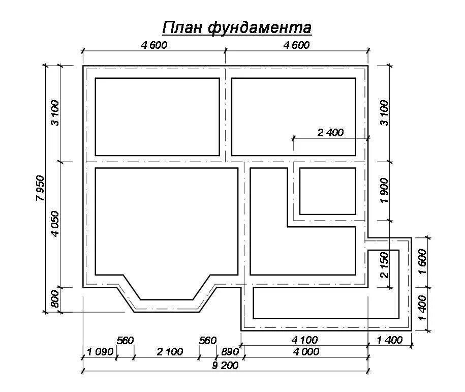 Проекты домов чертежи фундаменты План фундамента - CormanStroy.ru