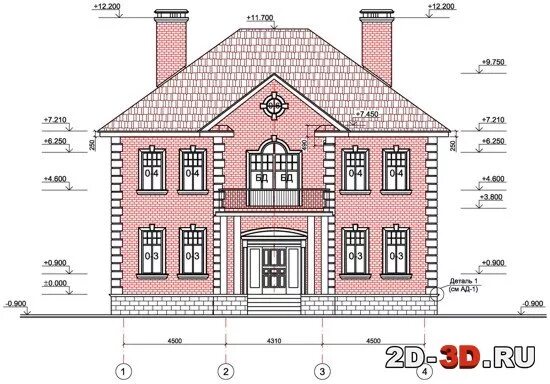 Проекты домов из кирпича чертежи Коттедж 225 кв. м из кирпича чертежи
