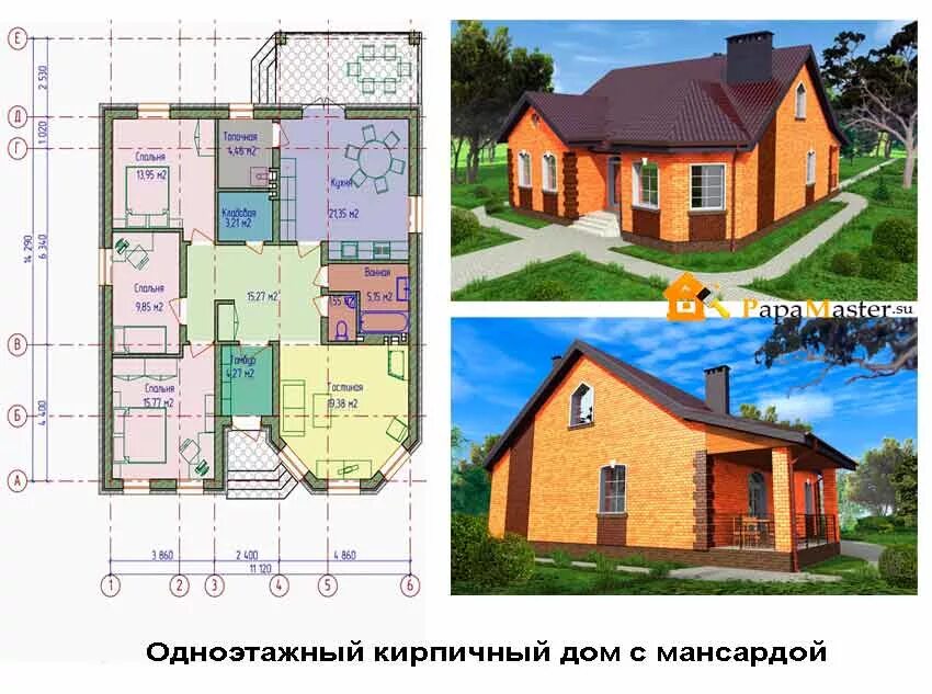 Проекты домов из кирпича чертежи фото Проекты коттеджей из кирпича - как выбрать лучший! Папа мастер!