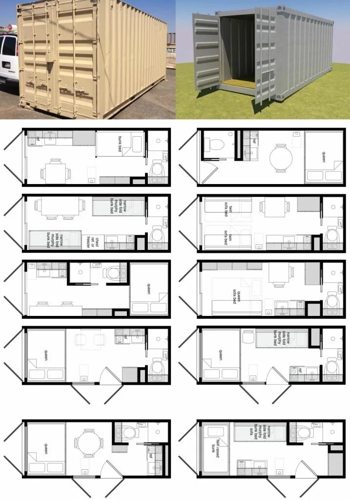 Проекты домов из контейнеров с планировкой Shipping Container House Plans & Making a Home With It - Living in a Container P