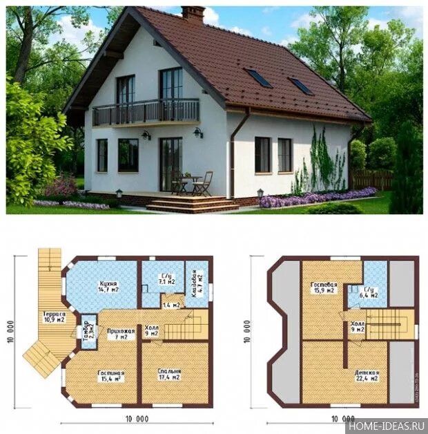 Проекты домов из пеноблоков с планировкой Планировка дома с мансардой Floor plans, House styles, House