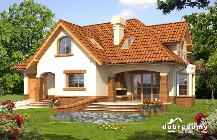 Проекты домов с мансардой фото бесплатно Projekt domu Brygida - Dobre Domy Flak & Abramowicz Beautiful house plans, Class