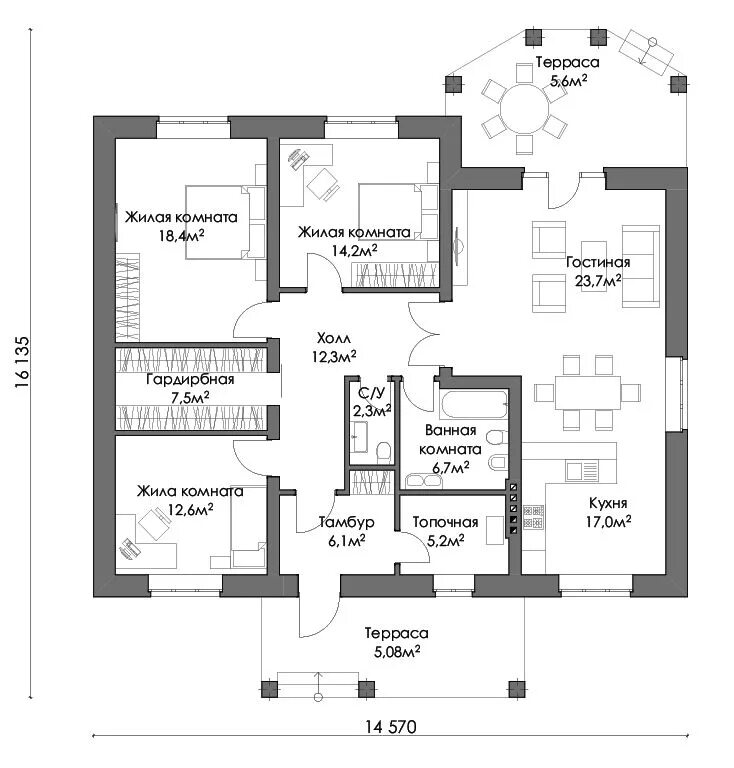 Пин от пользователя M C на доске House ideas Планировка бунгало, Дом, Проект дом