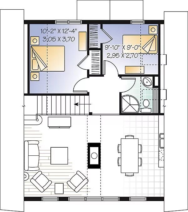 Проекты домов внутренняя планировка three-bedroom A-frame house plan A frame house plans, Vacation house plans, Coun