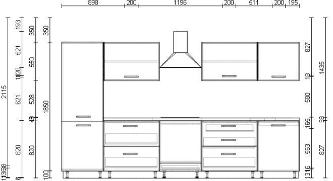 Проекты и чертежи мебели для дома Чертежи и схемы кухонных шкафов с размерами