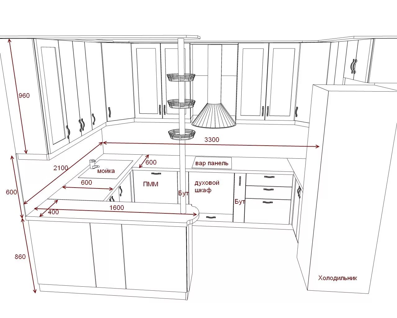 Проекты и чертежи мебели для дома Пин на доске Houses/Kitchen