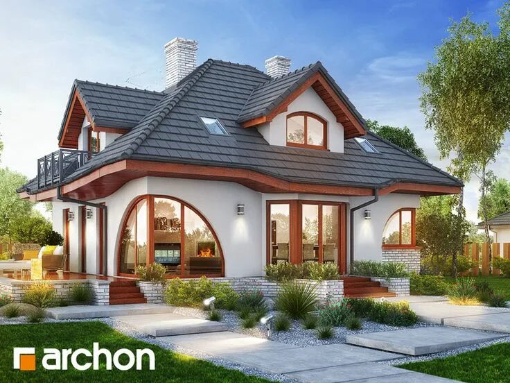 Проекты красивых домов фото цены Дом в зефирантесе 5 (П) archon.com.ua в 2024 г Дизайн экстерьера дома, Дизайн не