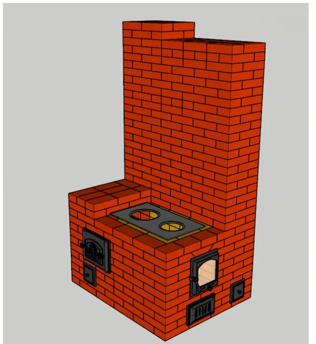 Проекты печей из кирпича фото Проекты русской печи в комплексе и отдельно, порядовка
