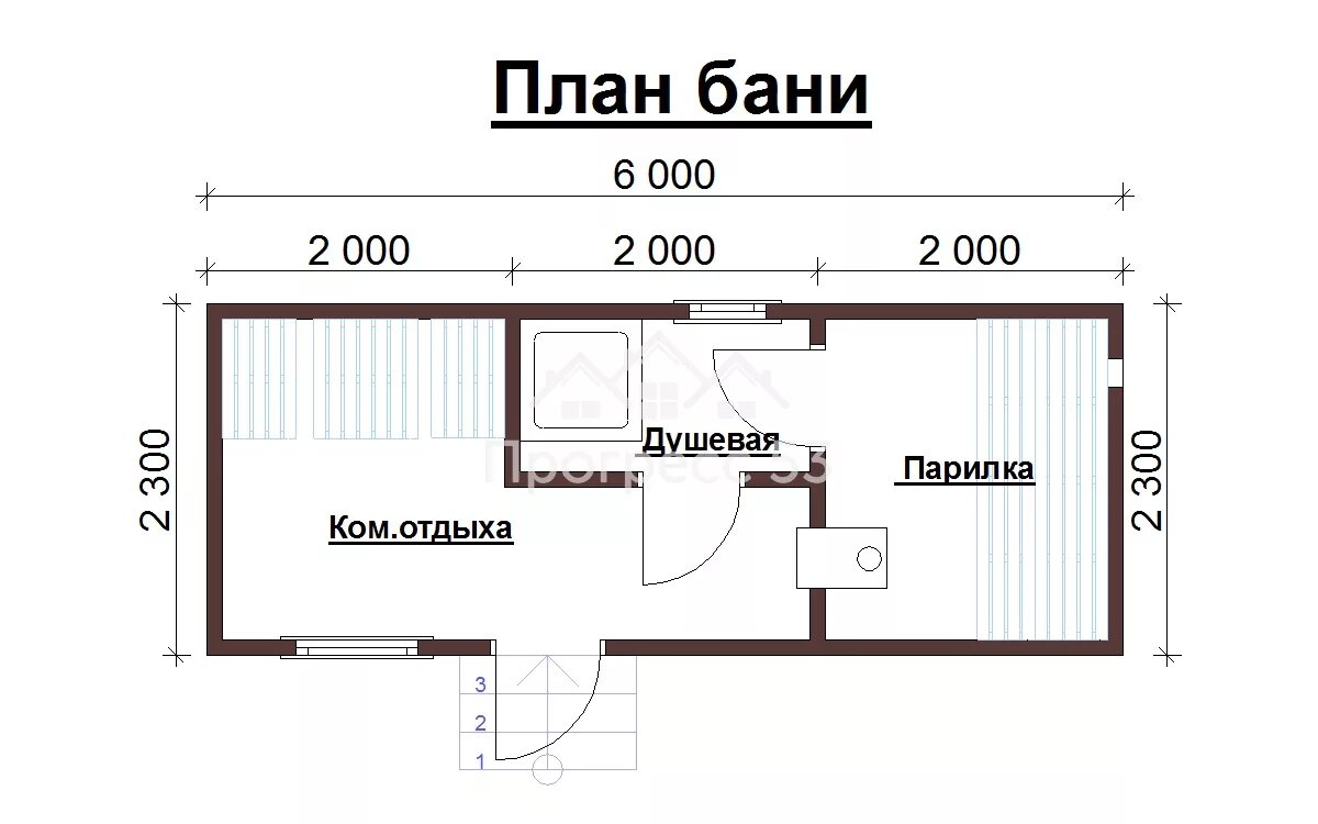 Проекты планировки бани 3 6 Мобильная баня МБ-16