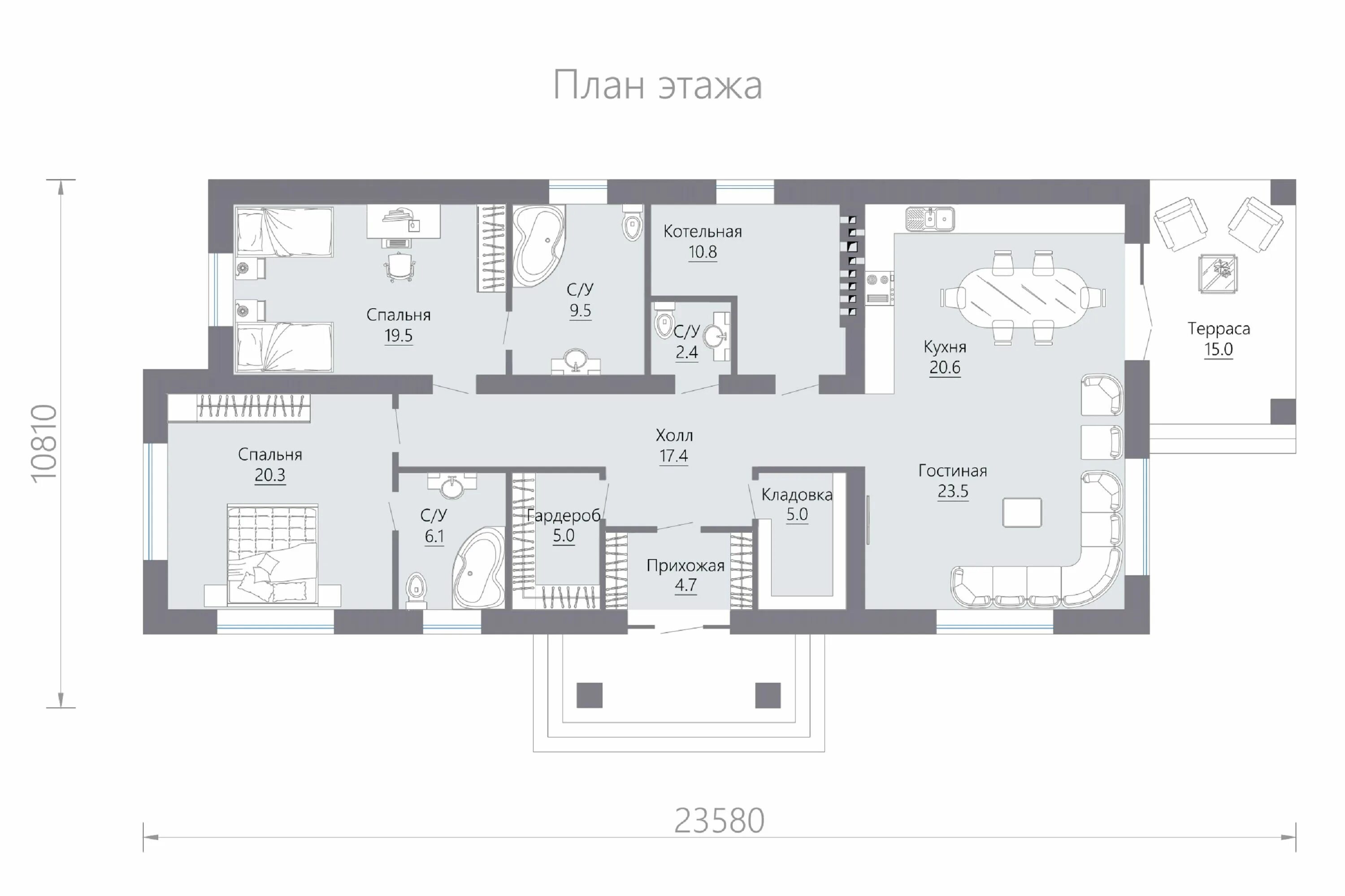 Проекты планировки этажей в доме Одноэтажный дом D107 in 2024