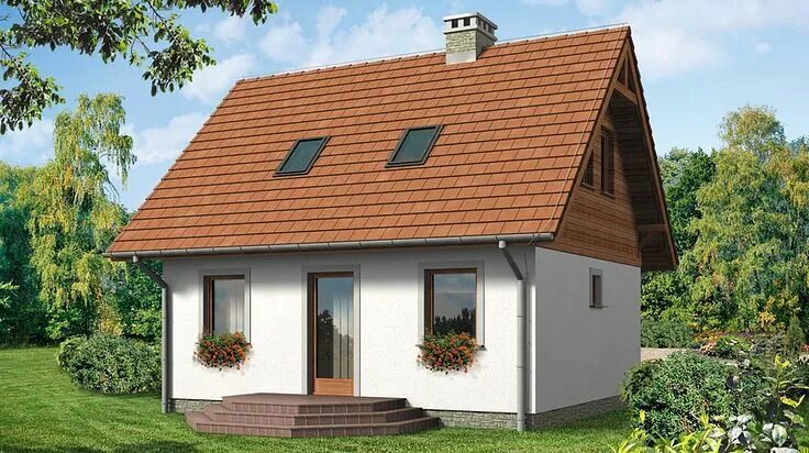 Проекты простых домов с мансардой фото Projekt domu Kruszek II Bis House styles, Small house, Cottage