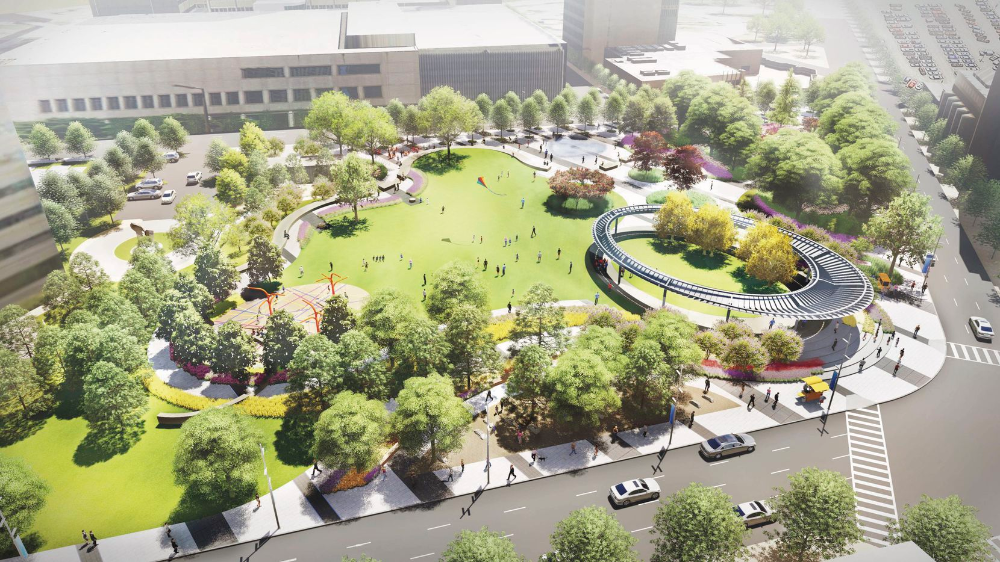 Проекты скверов фото Downtown Dallas park projects will create green space three times larger than Kl