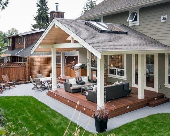 Проекты террас пристроенных к дому фото варианты Top 40 Best Deck Roof Ideas - Covered Backyard Space Designs Covered patio desig