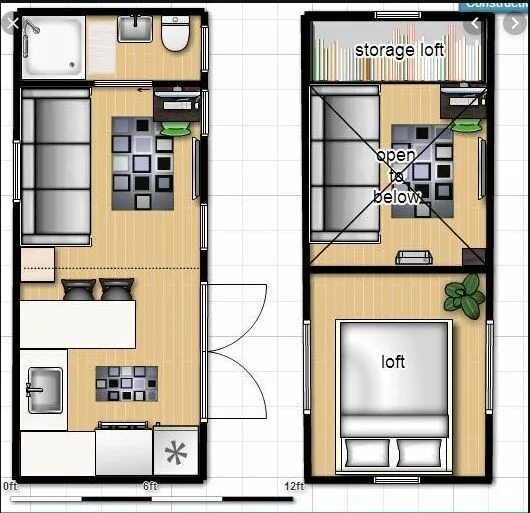 Проекты тини хаус домов с чертежами 20ft. Tiny House Floor Plan Tiny house floor plans, House plan with loft, Tiny h