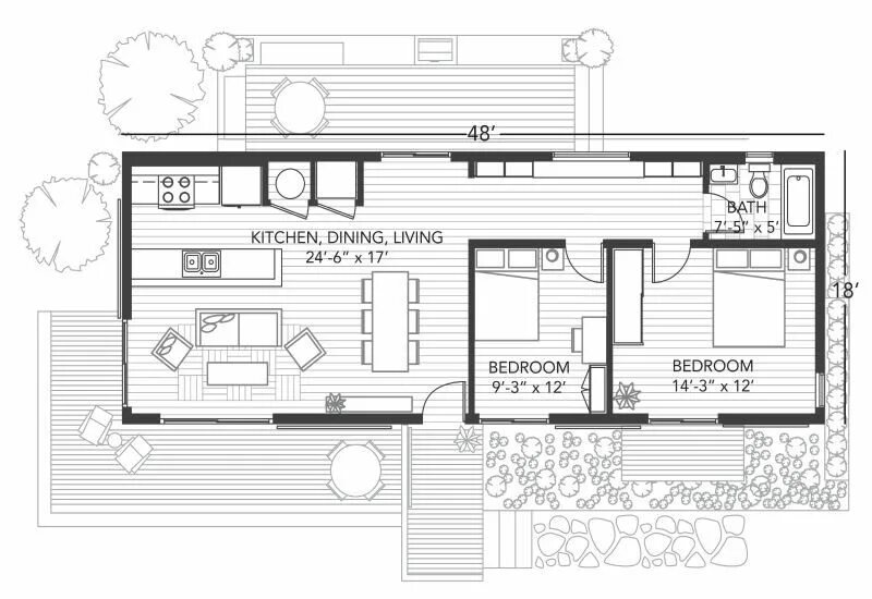 Проекты тини хаус домов с чертежами Blu Homes Origins Inhabitat - Green Design, Innovation, Architecture, Green Buil