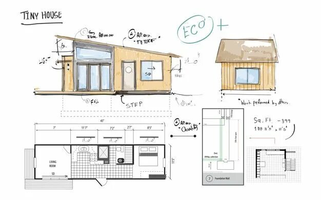 Проекты тини хаус домов с чертежами Free Vector Illustration of house planning Architectural floor plans, House plan