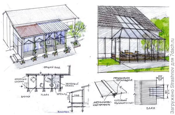 Проекты веранды пристроенные к дому чертежи Как самому пристроить простую и недорогую террасу к стене дома с окном? - ответы