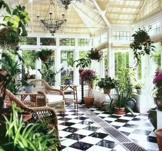 Проекты зимнего сада фото Sunrooms and Beautiful Winter Gardens with Lush Houseplants, Green Winter Decora