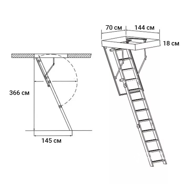 Проем под чердачную лестницу фото Купить чердачную лестницу в Саратове - от компании "Прелестница"