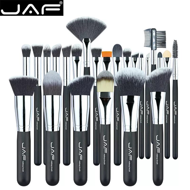 Профессиональные кисти для макияжа JAF Professional 24 Pcs Black Makeup Brush Brushes Set Kit Tools Pinceis Cosmeti