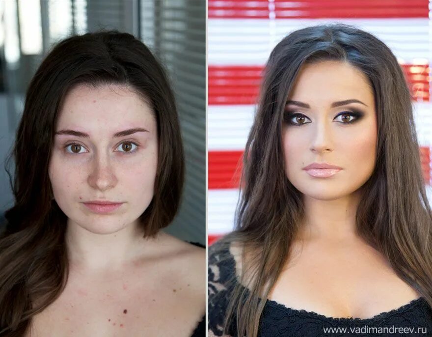 Профессиональный макияж фото до и после Stunning Before and After Makeup Photos by Vadim Andreev Amazing makeup transfor