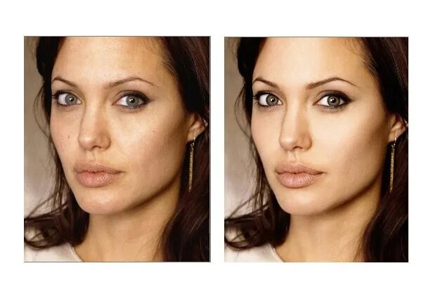 Профиль джоли фото до и после Amazing what photoshop can do for your appearance @mashable Before and after pho