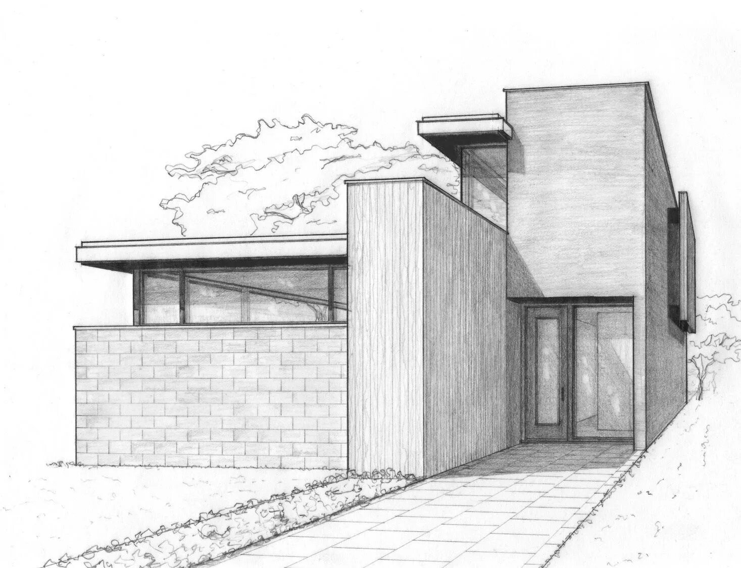 Профиль культура дома дизайн и технология A perspective sketch for a house in the ... Architecture design sketch, Interior