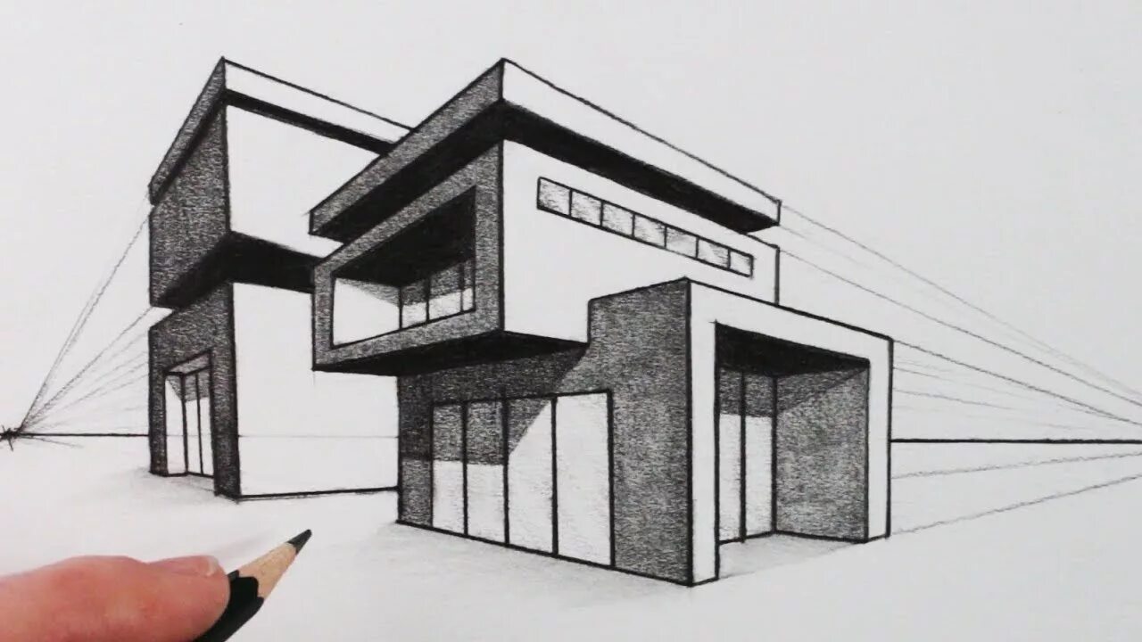 Профиль культура дома дизайн и технология How to Draw a House in Two Point Perspective: Modern House - YouTube