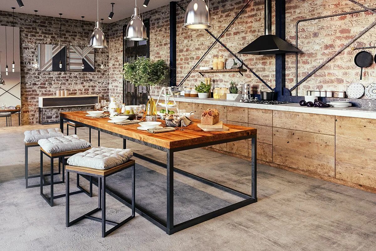 Профиль в стиле лофт Loft 2.0: Industrial Style Kitchen and White Kitchen Decor