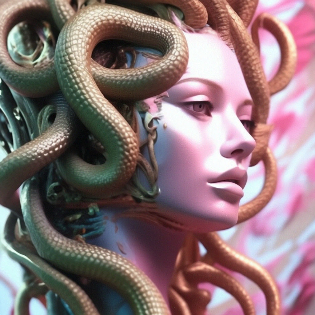 Профиль змеи фото "Gorgon snake,profile,clothes of those." - image created in Shedevrum