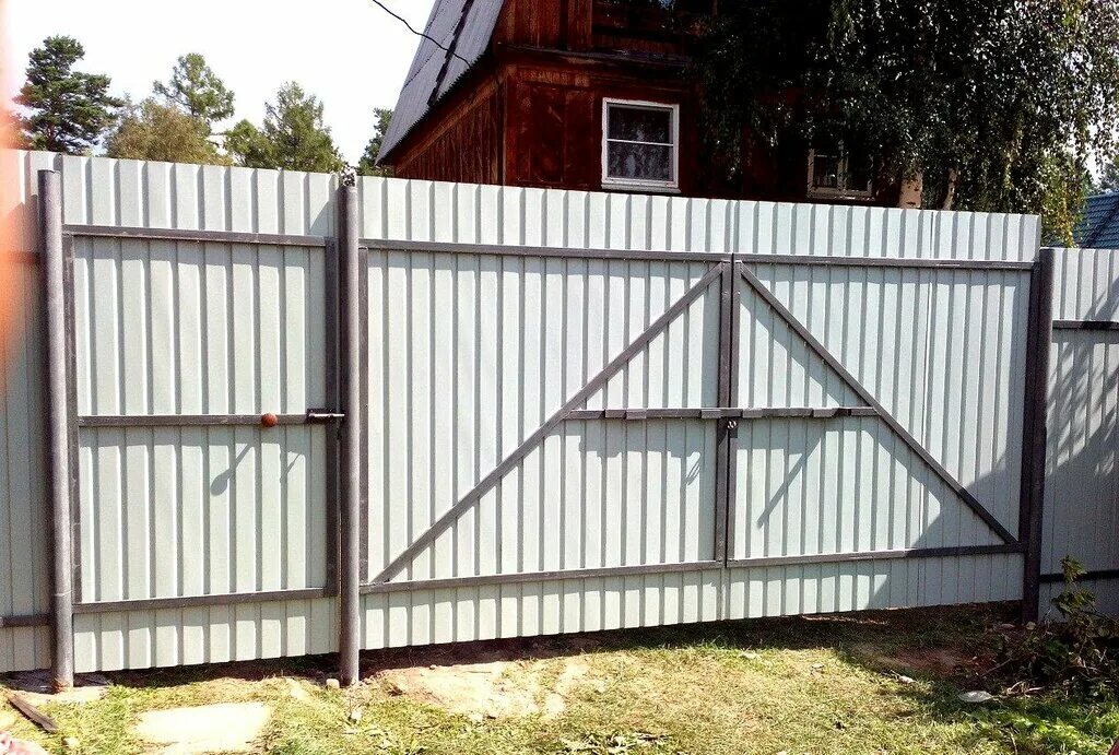 Профильный забор своими руками фото Zabory Vorota, fences and barriers, selo Dzerzhinskoye, Novaya ulitsa, 8В - Yand