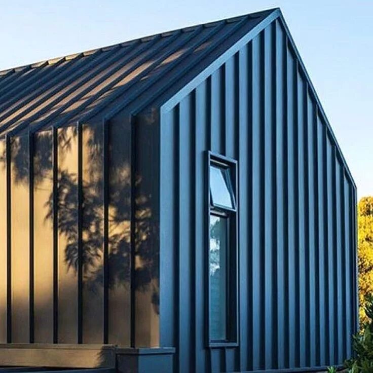 Профлист для частного дома фото Dark & vertical Roof cladding, Facade house, House cladding