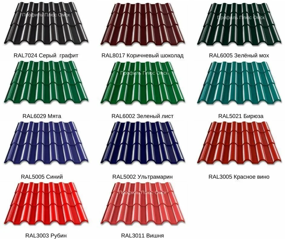 Профлист для крыши цвета фото и название Цвета металлочерепицы для крыши + фото
