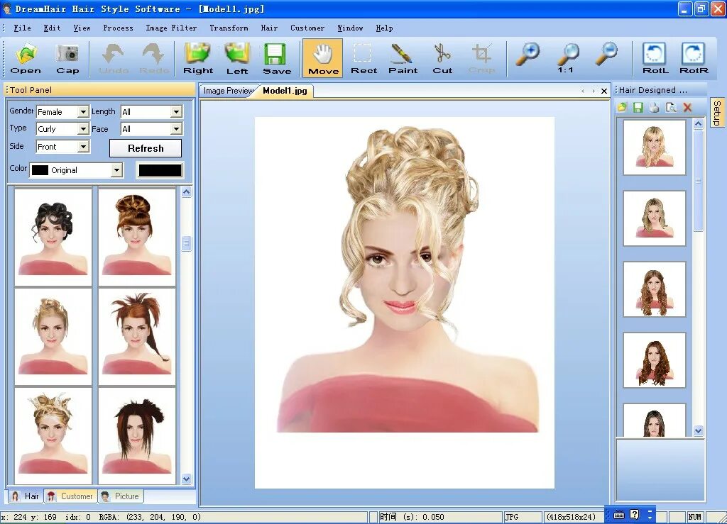 Программа бесплатная прически FileGets: DreamHair Screenshot - DreamHair Hair style Software is a professional