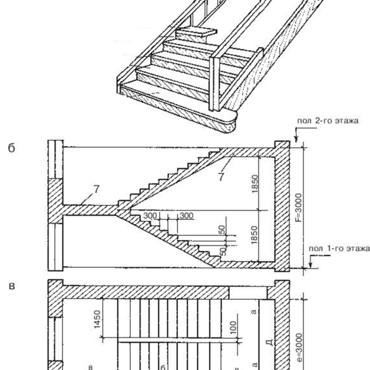 Программа чертежей лестниц Лестница чертеж план - Трехмаршевая Лестница План.
