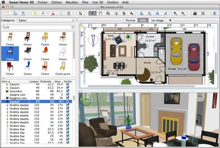 Программа дизайн интерьера на русском языке Sweet Home 3D - Draw floor plans and arrange furniture freely Home design softwa