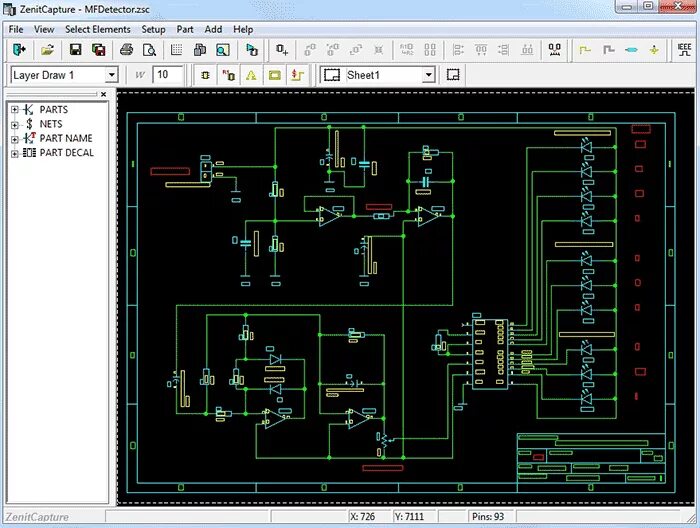 Программа для черчения принципиальных электрических схем ZenitPCB