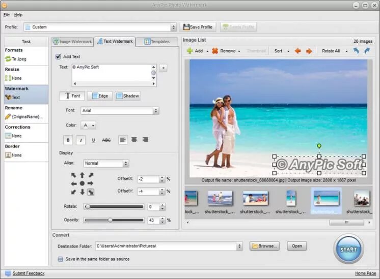 Программа для добавления водяных знаков на фото Softwares By AnyPic Soft Anypic Image Image Resizer