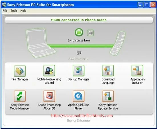 Программа для компьютера подключение смартфона Sony Ericsson PC Suite allows you to connect your mobile phone to your windows c