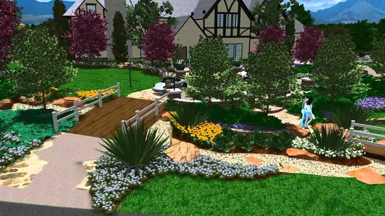 Программа для ландшафтного дизайна участка 3D Landscape design - Virtual Presentation Studio presents Garden Design, Garden