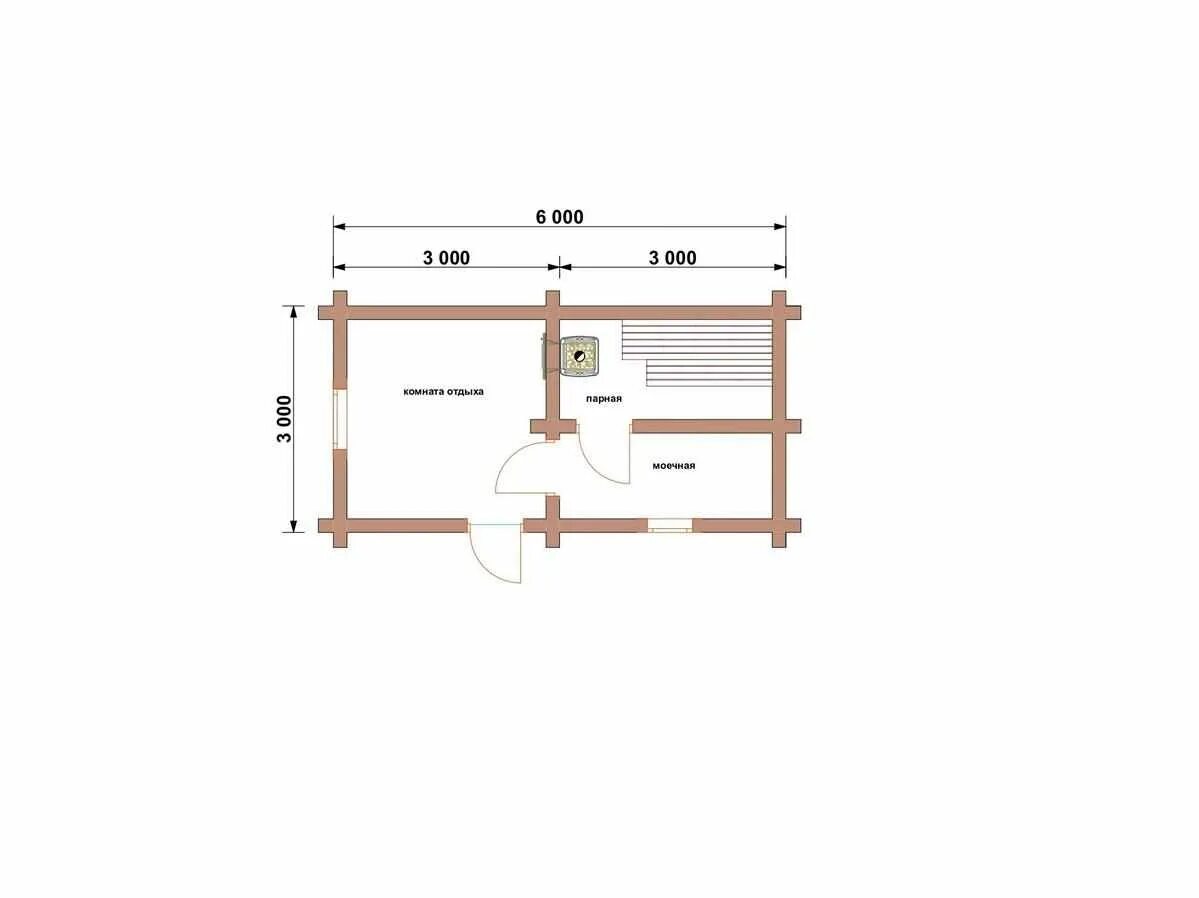 Программа для планировки бани Проект бани 6 на из бревна фото - DelaDom.ru